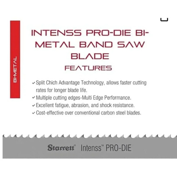 Starrett Intenss Pro-Die Band Saw Blade, 15-09 Length, 1/2" Width, 0.025" Thick - Picture 3 of 3